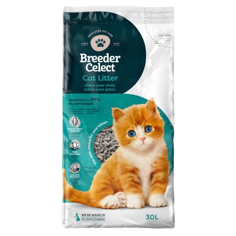 Breeder Celect Papier-Katzenstreu - 30 L von Breeder Celect