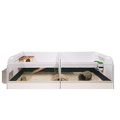 Breker Kleintierstall Meerschweinchenstall – 100 x 80 cm, Nagerstall, Kleintierstall mit Kunststoffwanne - 2er Reihe von Breker