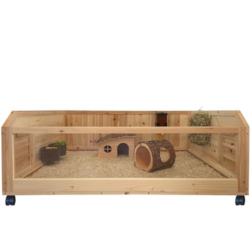 Meerschweinchen Stall aus Kiefernholz - Komplettset - 113 cm - Kleintierstall von Breker