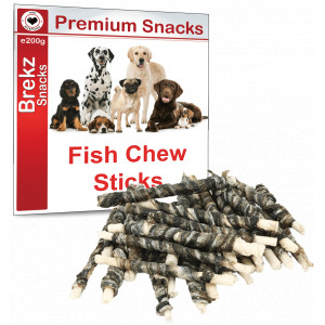 Brekz Premium Fish Chew Sticks für Hunde 200 g 12 x 200 g von Brekz