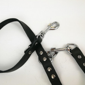 Leder Trainingsleine Schwarz für Hunde 250 cm x 22 mm von Brekz