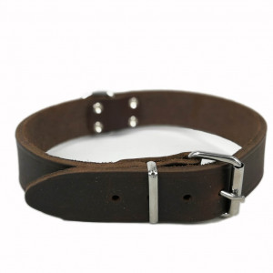 Lederhalsband Braun 55 cm x 25 mm von Brekz