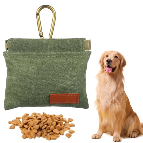 Bremorou Leckerlibeutel Für Hunde Leckerlibeutel Grün Hundetraining Futterbeutel Hundesnackbeutel Multi Hundfuttertasche Leckerli Tasche Mit Magnetischer Öffnung Für Hündchen Leckerli Grün von Bremorou