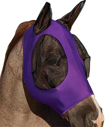 Brendan Fliegenmaske Pferd Mit Ohren Pferdefliegenmaske Professional Fliegenmaske Pferd UV Schutz Extra Comfort Horse Fly Mask Grip Soft Mesh Pferde Fliegenmaske Pony Mit Ohren Elastizität (Color : L von Brendan