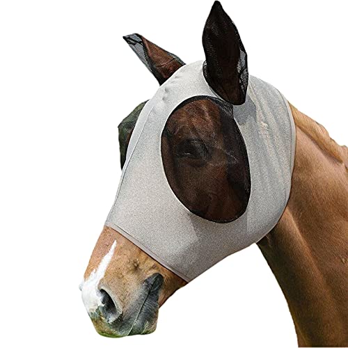 Brendan Fliegenmaske Pferd mit Ohren, Pferdefliegenmaske Professional, Fliegenmaske Pferd UV Schutz, Extra Comfort Horse Fly Mask Grip Soft Mesh Pferde Fliegenmaske Pony mit Ohren Elastizität (Color von Brendan