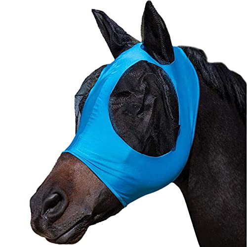 Brendan Fliegenmaske Pferd mit Ohren, Pferdefliegenmaske Professional, Fliegenmaske Pferd UV Schutz, Extra Comfort Horse Fly Mask Grip Soft Mesh Pferde Fliegenmaske Pony mit Ohren Elastizität (Color von Brendan