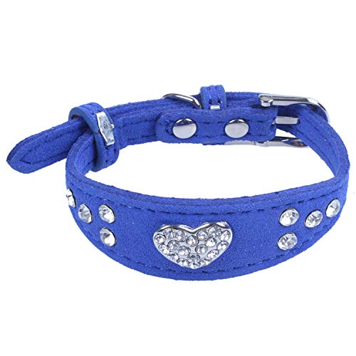 Brensty SüßE Haustier Katze Hundehalsband mit Bling Strass für Kleine oder Mittlere Hunde Katzen Haustiere Verstellbare Schnalle XS Blau von Brensty