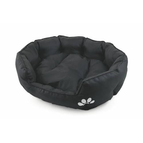 Rundes Hundebett mit rutschfester Bodenpolsterung und Oxfordbezug von Briconess.com