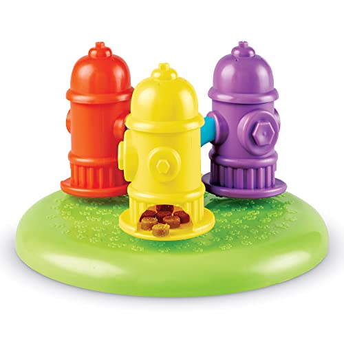 BrightKins Spinning Hydrants Leckerli Puzzle für Haustiere, Interaktives Hundespielzeug, Leckerlispender, Langsame Fütterung Interaktives Spiel, 3 interaktive Fähigkeitsstufen, 4 Stück von Brightkins