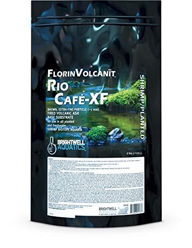 Brighwell Aquatics FlorinVolcanit Rio Cafe-XF Substrat aus extrafeiner brauner Vulkanasche für Süßwassergarnelen, 0,9 kg von Brightwell Aquatics