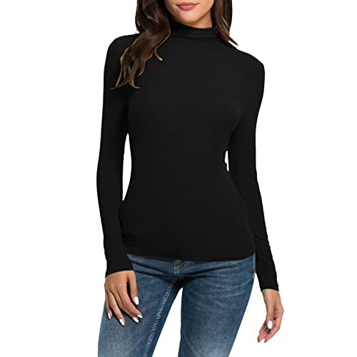 Briskorry Langarmshirt Damen Sport, Crop Top Weiß Langarm, Oberteil Eng Dehnbar T-Shirt Lange Ärmel Hochgeschlossenes Blusen Athletisch Y2K Clean Girl Klamotten Klassisch Einfarbige Streetwear Frauen von Briskorry