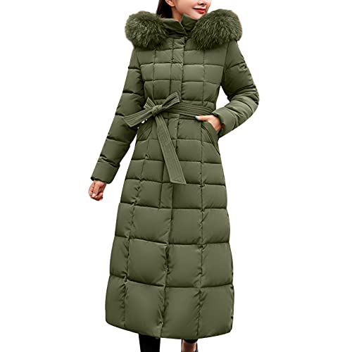 Briskorry Winterjacke Damen Fell, Damen Steppjacke Lang, Steppmantel Wärme mit Kapuzen Freizeitjacke mit Reißverschluss Lange Ärmel Puffer Jacke Casual Grosse Grössen Wachsjacke Mode Jacke Frauen von Briskorry