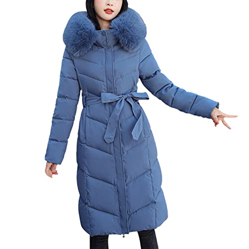 Briskorry Winterjacke Lang Damen, Steppjacke Damen Winter, Übergangsjacke mit Kapuzen Wärme Windbreaker Lange Ärmel mit Reißverschluss Puffer Jacket Lose Oversized Sportjacke Elegante Mäntel Outdoor von Briskorry