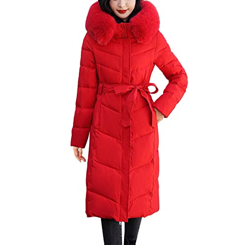 Briskorry Winterjacke Lang Damen, Steppjacke Damen Winter, Übergangsjacke mit Kapuzen Wärme Windbreaker Lange Ärmel mit Reißverschluss Puffer Jacket Lose Oversized Sportjacke Elegante Mäntel Outdoor von Briskorry