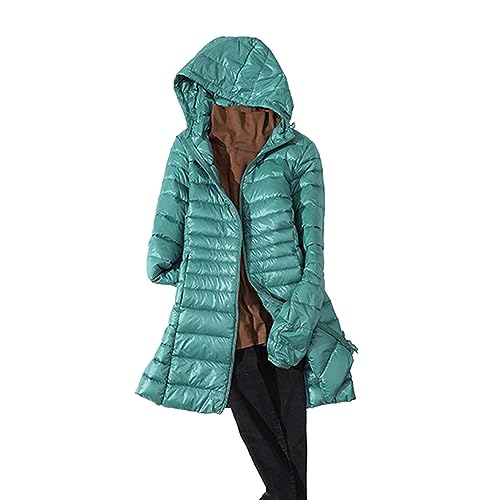 Briskorry Winterjacken Damen, Steppjacke Damen Leicht Lang, Übergangsjacke Warme mit Kapuzen Windbreaker Langarm Zipper Daunen Mantel Baggy Übergrößen Softshellmantel Kuschelig Jacken Frauen von Briskorry