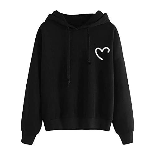 Briskorry Y2K Hoodie Baggy, Kapuzenpullover Damen Weiß, Hoodies Kappe Langärmelig Kapuzenoberteil Lässig Lockerer Pullis Bedruckt Modern Hooded Jacket Training Bequemer Sweater Teenager Mädchen von Briskorry