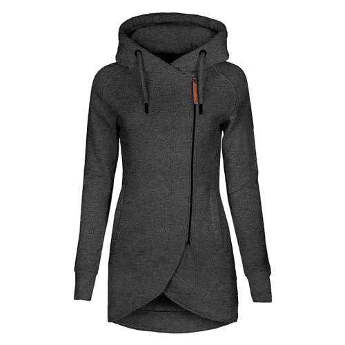 Briskorry Y2K Zip Up Hoodie, Kapuzenpullover Damen Weiß, Hoodies Langärmelig Kappe Kapuzenpullis Freizeit Loose Sweatshirt Basic Einfarbig Hooded Jacket Bequeme Sport Wintermantel 2024 von Briskorry