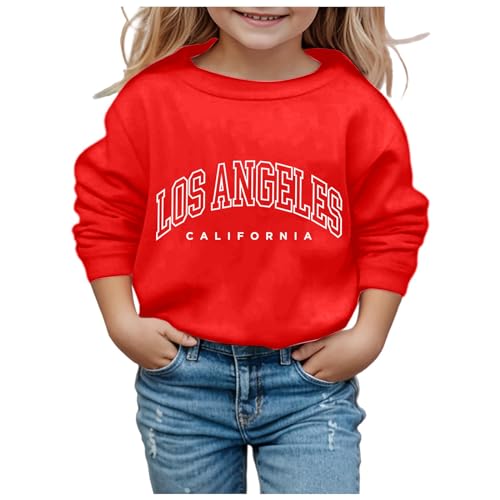 Sweatshirt Kinder Mädchen, Pullover Brief Drucke Ohne Kapuze Sweatshirts Langarm Rundhals Pulli Lässiger Locker Langarmshirts Niedlicher Festival Oberteile 3-12 Jahre von Briskorry