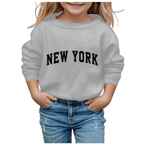 Sweatshirt Kinder Mädchen, Pullover Brief Drucke Ohne Kapuze Sweatshirts Langarm Rundhals Pulli Lässiger Locker Langarmshirts Niedlicher Festival Oberteile 3-12 Jahre von Briskorry