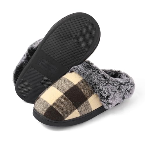 Winter Hausschuhe Damen, Hauspantoffeln Warme Weiche Puschen Leicht Kuschelige Slipper Memory Foam Pantoletten Flauschig Baumwolleschuhe Teenager Mädchen Scuff Damen-Hausschuhe Winter Indoor von Briskorry