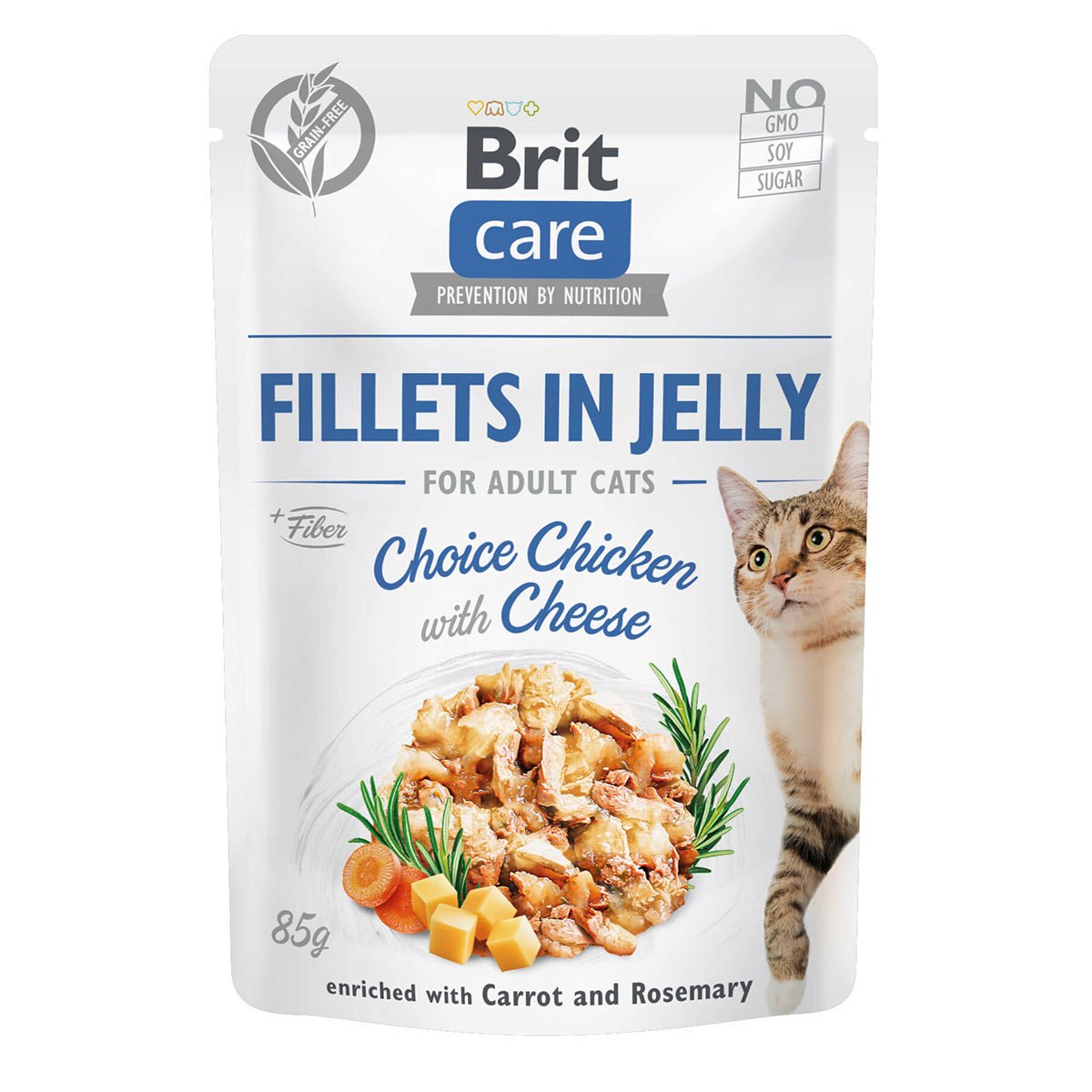 Brit Care Cat Fillets in Jelly Chicken & Cheese 24x85g von Brit Care