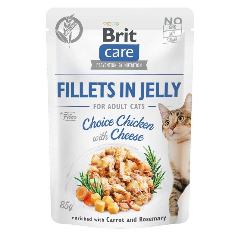 Brit Care Cat Fillets in Jelly Chicken & Cheese 24x85g von Brit Care