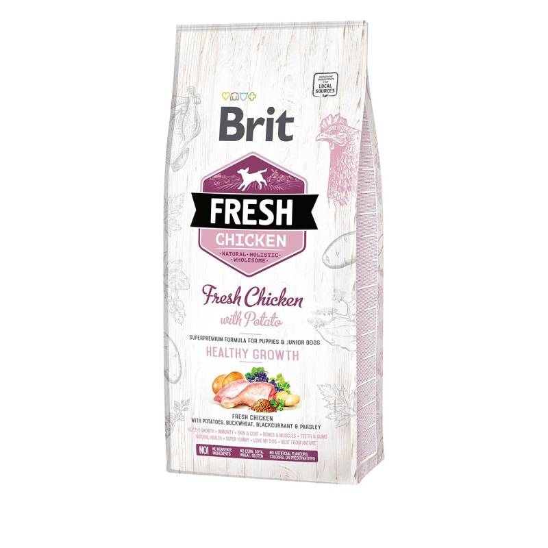 Brit Fresh Dog - Puppy & Junior - Chicken - Healthy Growth 12kg von Brit Fresh