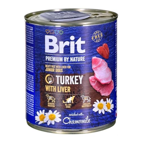 Brit Nassfutter Premium Junior Truthahn Leber 800 g von Brit