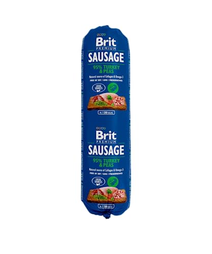 Brit Premium by Nature Wurst Pute & Erbse Putenerbsen 800 g von Brit