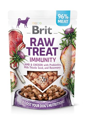 Brit Raw Treat Immunity, gefriergetrocknetes Leckerli und Topper, Lamm & Huhn, 40 g von Brit