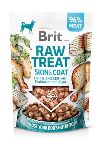 Brit Raw Treat Skin & Coat - Gefriergetrocknetes Leckerli und Topper - Fisch & Huhn - 40 g von Brit