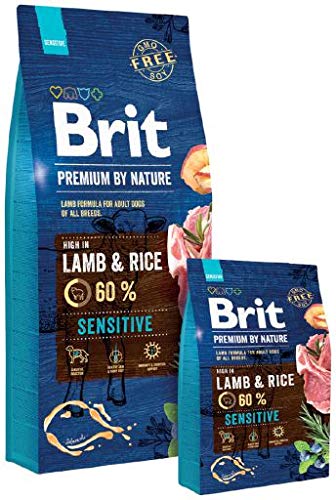 Brit Premium by Nature Sensitive Lamb Hundefutter für Erwachsene aller Rassengrößen, Medium, Allergenfrei, 1 Stück von Brit