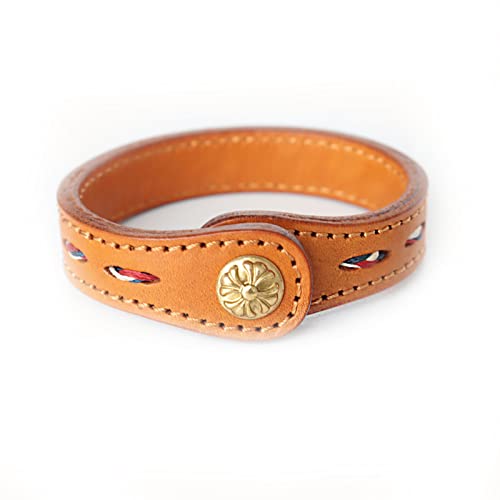 Britzgo handgefertigtes Armband aus feinem Leder, Vintage-Stil, sonnengelb von Britzgo