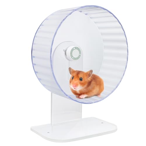 BroPetAssistant Leise Hamster-Trainingsräder - Vollständig Transparente, Höhenverstellbare Laufräder für verschiedene Kleintiere (groß) von BroPetAssistant