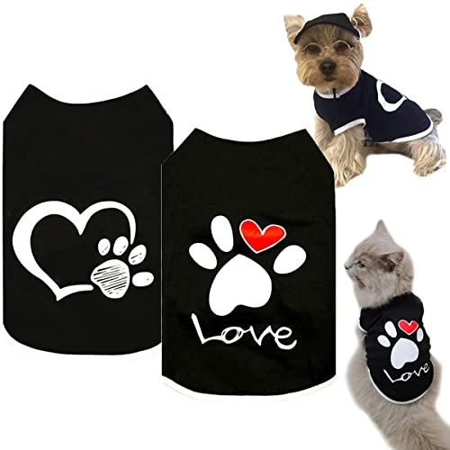 Brocarp Hunde-Shirt, Welpenweste, 2 Stück, Haustier-Kleidung, Hunde-Kostüm, Hunde-Outfit für kleine, extra-kleine, mittelgroße und große Jungen-Mädchen, Baumwoll-Kleidung, weich und atmungsaktiv von Brocarp