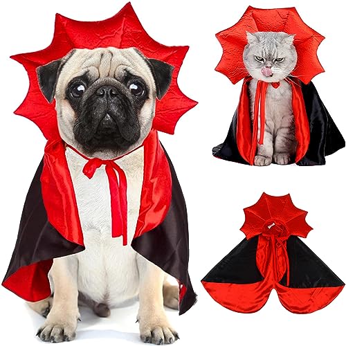 Hundeumhang Kostüm,Halloween Haustier Kostüme Katze Vampir Umhang, Hund Hexe Kleidung für kleine mittelgroße Hunde Katzen Welpen, Hund Kaminsims Bekleidung für Halloween Party von Brocarp