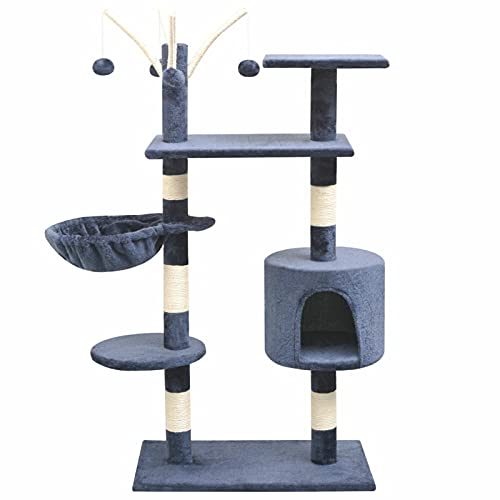 Brokky Katzen-Kratzbaum 125 cm Katzenkratzbaum Cat Tree Katzen Kratzbaum Katzen ZubehöR Indoor Dunkelblau von Brokky