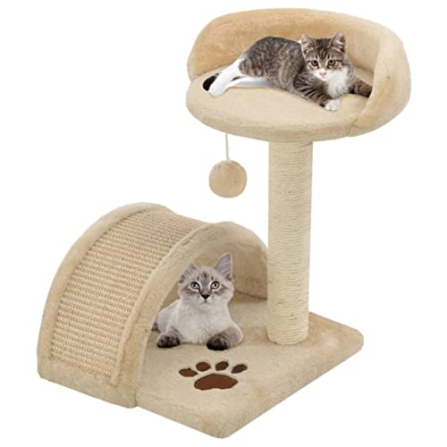 Brokky Katzen-Kratzbaum Sisal 40 cm Katzenkratzbaum Cat Tree Katzen Kratzbaum Katzen ZubehöR Indoor Beige und Braun von Brokky