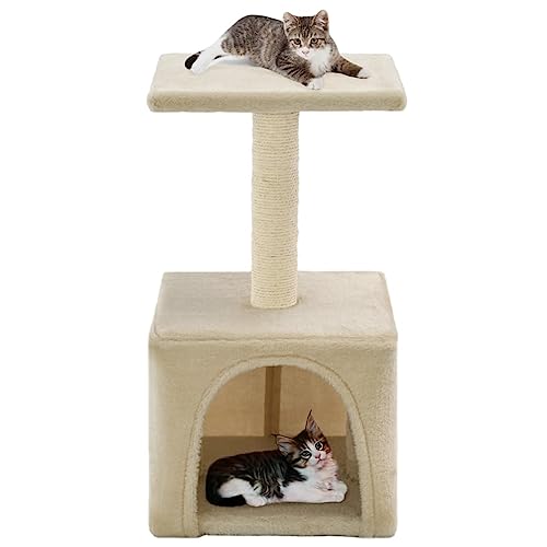 Brokky Katzen-Kratzbaum Sisal 55 cm Katzenkratzbaum Cat Tree Katzen Kratzbaum Katzen ZubehöR Indoor Beige von Brokky