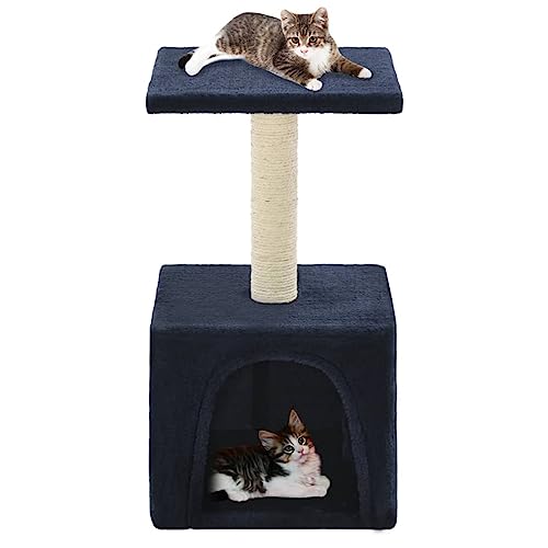 Brokky Katzen-Kratzbaum Sisal 55 cm Katzenkratzbaum Cat Tree Katzen Kratzbaum Katzen ZubehöR Indoor Dunkelblau von Brokky