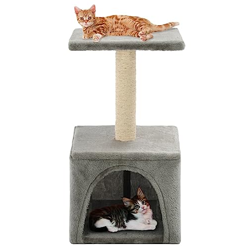 Brokky Katzen-Kratzbaum Sisal 55 cm Katzenkratzbaum Cat Tree Katzen Kratzbaum Katzen ZubehöR Indoor Grau von Brokky