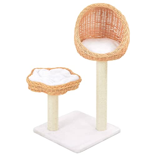 Brokky Katzen-Kratzbaum Sisal Katzenkratzbaum Cat Tree Katzen Kratzbaum Katzen ZubehöR Indoor Natürliches Weidenholz - 170725 von Brokky