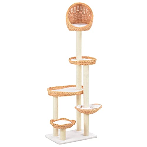 Brokky Katzen-Kratzbaum Sisal Katzenkratzbaum Cat Tree Katzen Kratzbaum Katzen ZubehöR Indoor Natürliches Weidenholz - 170729 von Brokky