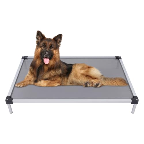 110x70cm Erhöhtes Hundebett für große, mittelgroße Hunde, Kausicheres Hundebett Waschbares Haustierbett Tragbares rutschfestes Haustierbett mit Abnehmbares Bein für drinnen und draußen (110x70cm) von Brride