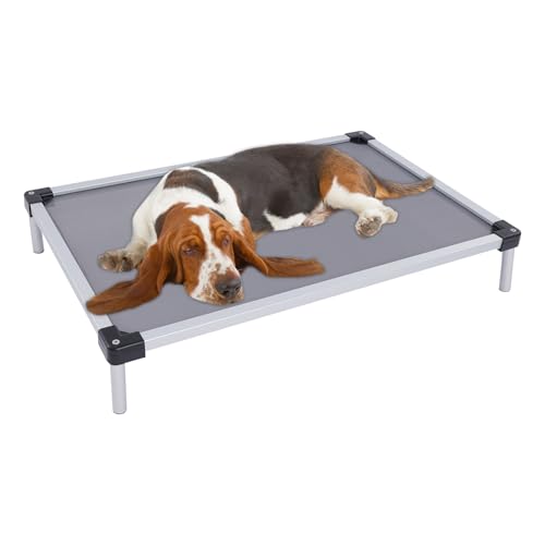 Brride Erhöhtes Hundebett 90x60cm, Kausicheres Hundebett Waschbares Haustierbett für drinnen und draußen, Camping, Tragbares rutschfestes Haustierbett mit Abnehmbares Bein (90x60cm) von Brride