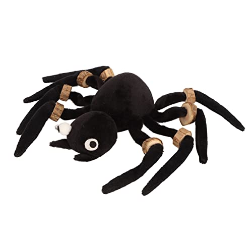 Brrnoo Leichte Schwarze Pelzige Spinne, Halloween-Katzenspielzeug, Interaktives, Langlebiges Plüsch-Haustierspielzeug für Katzen und Hunde, Ideales für Haustiere von Brrnoo