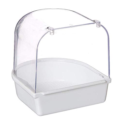 Brussel Haustier Vogel Papagei Badewanne Box Transparent Badewanne Badewanne Dusche Box Hängend Vogelbad Käfig für kleine Vögel Papagei Weiß von Brussel