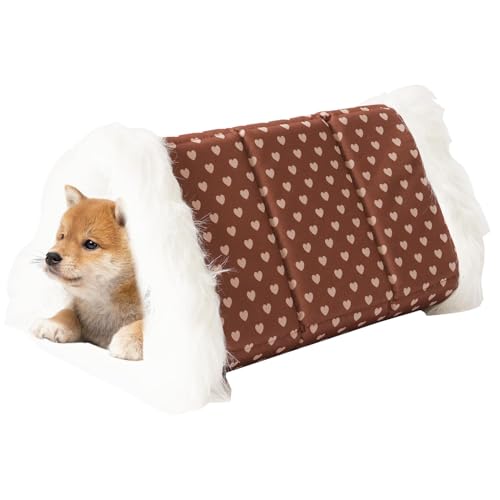 46 x 25 x 30 cm Winter Plush Pet Bed, Folding Kitten Bed, Pet Cave Bed, Samen Enclosed Pet Bed, Warm Cat Bed, Washable Pet Cushion, Plush Pet Nest, Folding Cat Bed, Dog Bed for Small Pets von Bsbkoj