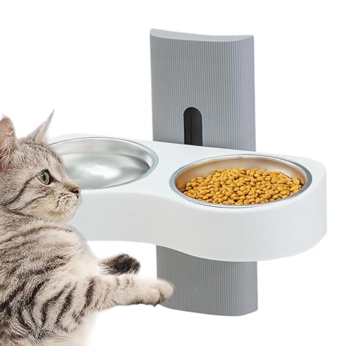 Abnehmbare Hunde-Bowls, Höhe verstellbar, doppelte Feeding-Schüsseln, vielseitig verwendbare Futterschalen, Katzen-Wasserschalen, verstellbare Futterschalen, rutschfeste Haustier-Schüsseln, doppelte von Bsbkoj