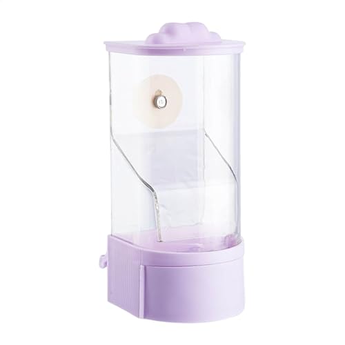 Automatic Bird Feeder, Cage Food Dispenser with Perch, Husks Separation Feeder for Bluebirds, Finches, Sparrows, Outdoor Hanging Bird 7.48x3.15 Inches, Purple, Yellow von Bsbkoj